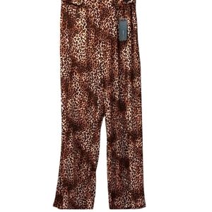 Robert Louis Leopard Cheetah Print Casual Pants 1X Browns NEW